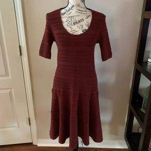 Knit rust color sweater dress